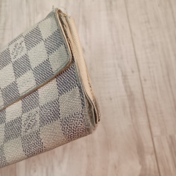 Authentic LOUIS VUITTON Damier Azur Portefeuille Sarah Long Wallet - Picture 3 of 16